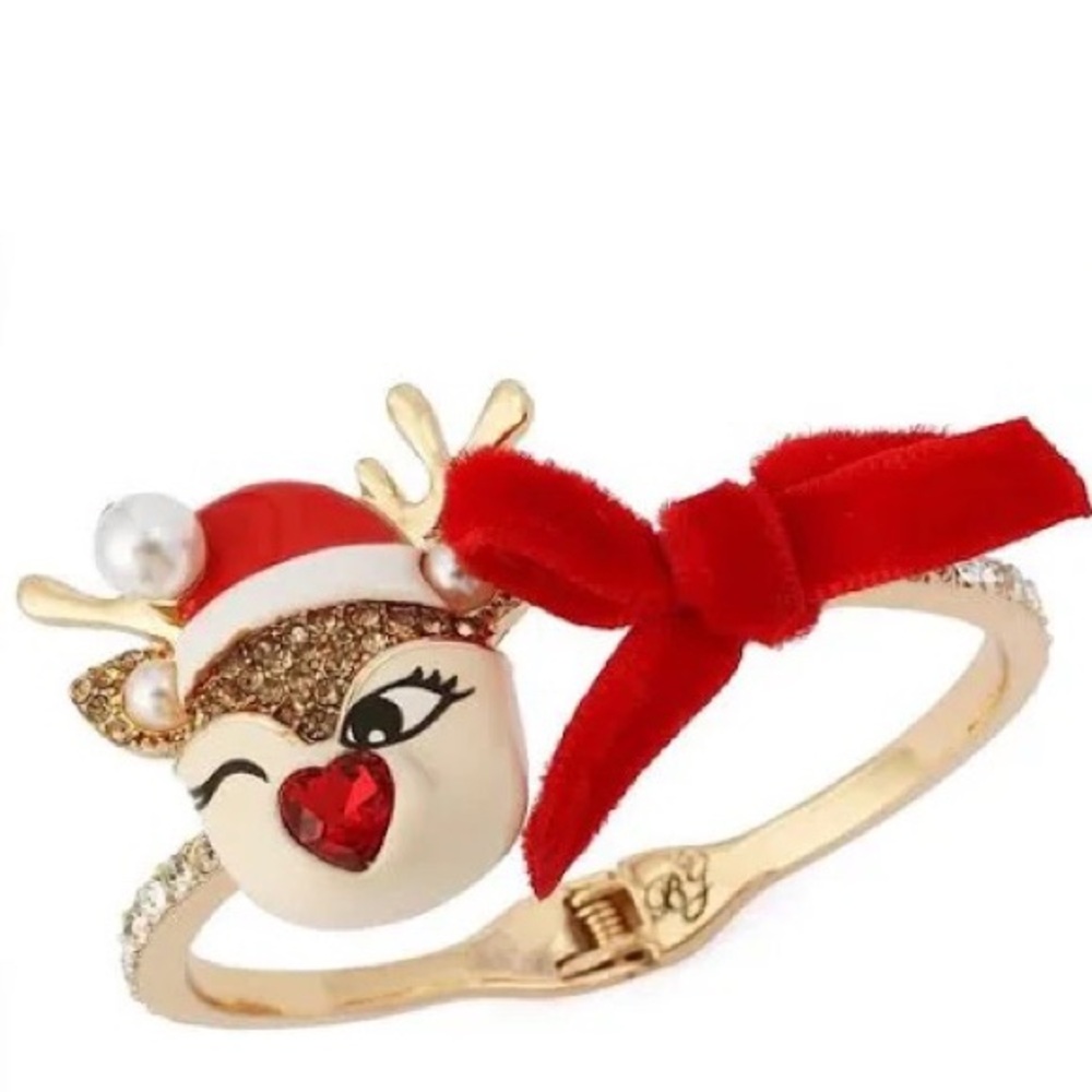 Betsey Johnson Red Reindeer Bow Bracelet - Women Accessories